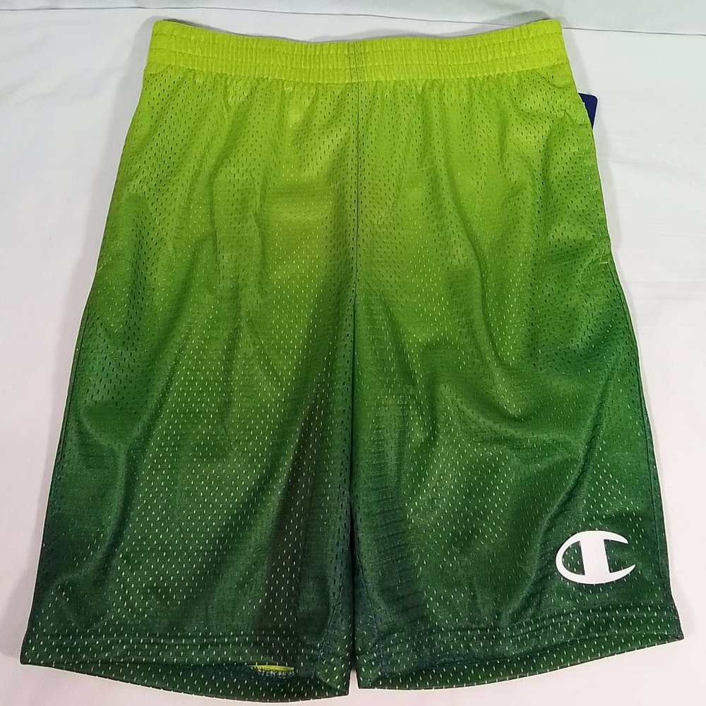 Champion Boys' Ombre Mesh Shorts-Sweet Green/Lakeside-Various Sizes-New with Tag - Picture 4 of 5